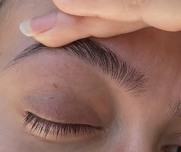Brushing through a natural brow